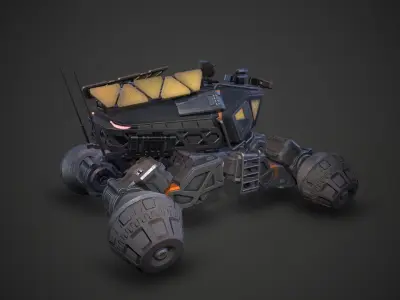 Sci-Fi Mars Rover Low-poly 3D model