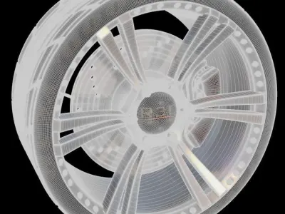 6 Spoke Sports Racing Car Tire and Wheel Free low-poly 3D model