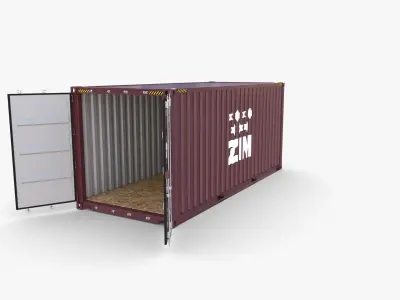 20ft Shipping Container ZIM 3D model