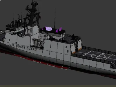 USCGC BERTHOLF US COAST GUARD CUTTER 3D model