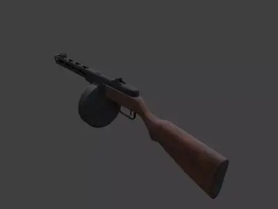 ppsh-41 rifle Free low-poly 3D model