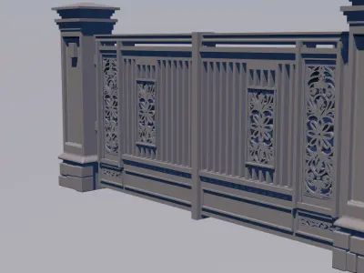 Modern Sliding Garage Gate Minimalist 3D print model