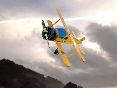 Sports Plane Low-poly 3D model