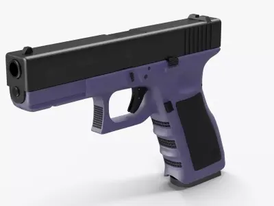 Glock 17 Purple Low-poly 3D model