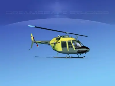 Bell OH-58B Canadian Army 2 3D model