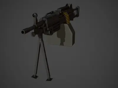 M249 Low Poly machine gun Low-poly 3D model