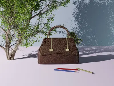 Leather HandBag 3D PBR Texture Free low-poly 3D model