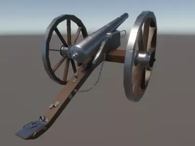 1860 12 Pounder Civil War Cannon Low-poly 3D model