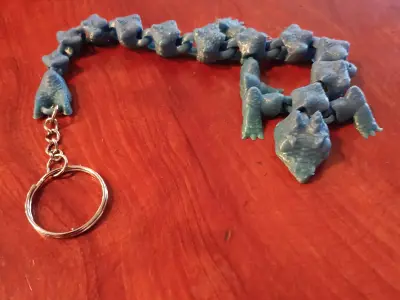 Lizard Dragon Keychain - flexi fidget toy 3D print model
