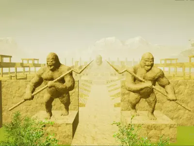 CW The Flash Gorilla City 3D Model Low-poly 3D model