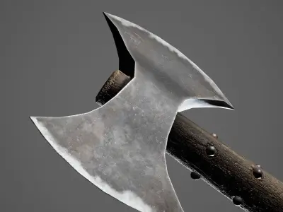 Double Axe Low-poly 3D model purchase