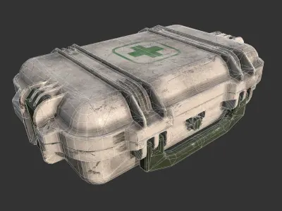 First Aid Kit Low-poly 3D model 3