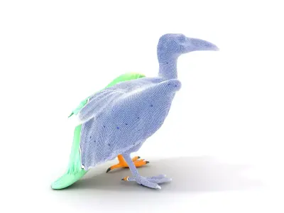 Pastel Feathered Bird model pack Low-poly 3D model