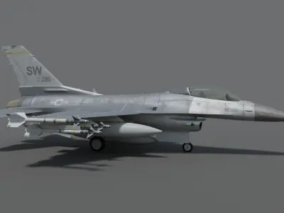 General dynamics F-16 fighter with Aim-9M Sidewinder 3D model