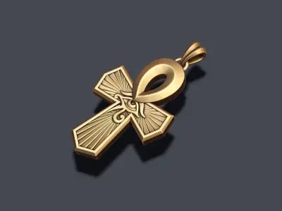 Horus eye ankh cross pendant 3D print model