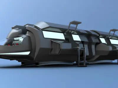 Futuristic Airctraft Train 3D model