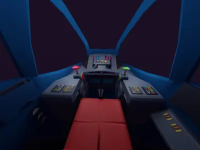 Spaceship Cockpit for VR Free low-poly 3D model