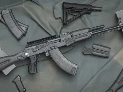 MILITARY Game Ready AK74M and AK103 Low-poly 3D model