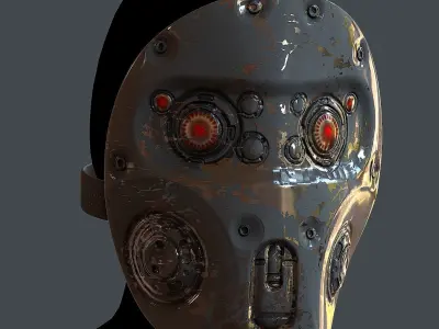 Gas mask helmet 3d model scifi Low-poly Low-poly 3D model 64