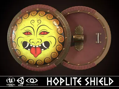 Hoplite Shield Gorgon 2 Low-poly 3D model