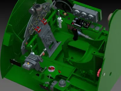 F6F Hellcat complete cockpit 1-4 scale 3D print model