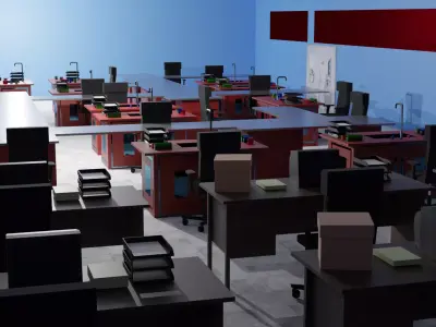 Laboratory Interior Low-poly 3D model order