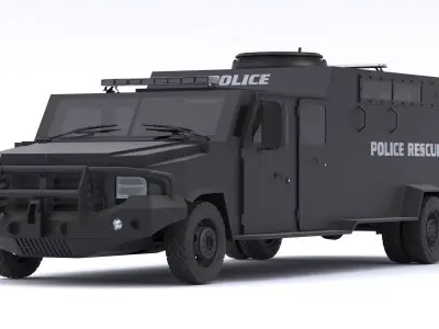 Alpine CUDA Armored Boxer Tactical SWAT Military Response Truck 3D model