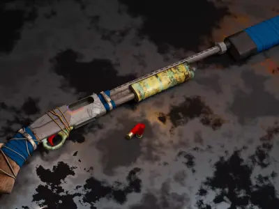 Shotgun Apocalyptic Free low-poly 3D model