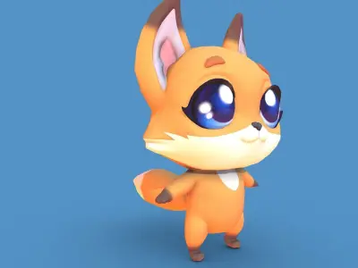 PBR Fox Character Free low-poly 3D model