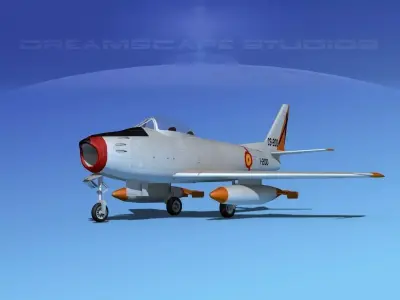 North American F-86 Sabre Jet Spain 3D model