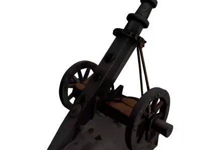 Medieval Siege Cannon Artillery Model 3D model