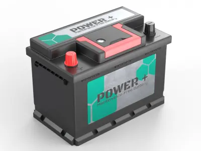 Lead Acid Car Battery Low-poly 3D model