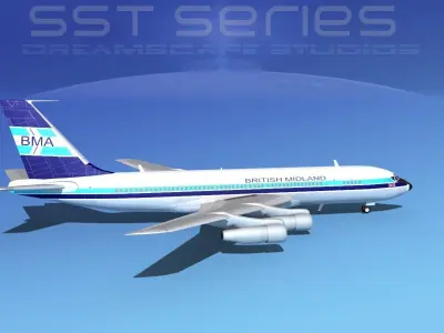 Boeing 707-320 SS British Midland 3D model