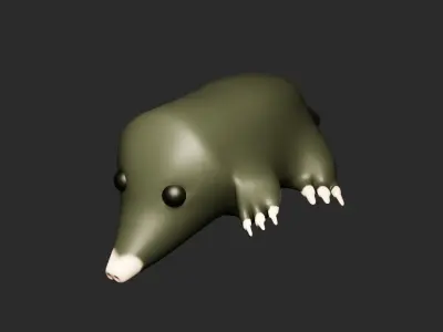 3d low poly mole digging and walking Low-poly 3D model