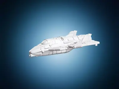 Futuristic Sci-Fi Fighter Jet Spaceship Miniature 3D print model