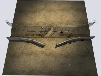 Abandoned perimeter Low-poly 3D model