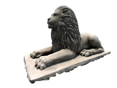 Sculpture-002 statue of lion 3D model