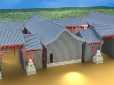 Chinese courtyard house 3D model