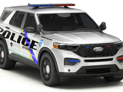 Police Cars Pack Low-poly 3D model