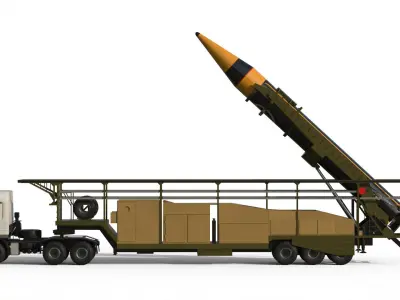 Kheibar iranian ballistic missile 3D model