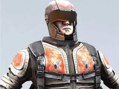 Street Warrior Low-poly 3D model