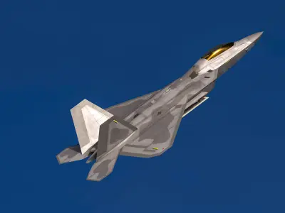 F-22A Raptor Animated Unity-Unreal Ready Low-poly 3D model