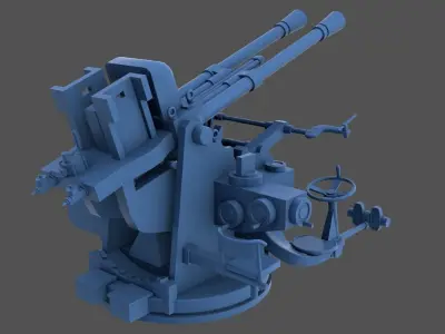 Breda 37-54 twin - Commercial license - 1-72 scale 3D print model