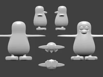 3D Linux Penguin model Free low-poly 3D model