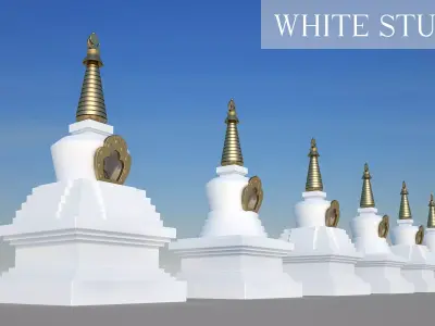 White Stupa 3D model