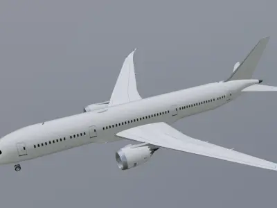 Boeing 787- 9 Dreamliner  Low poly 3D Model Generic livery Low-poly 3D model