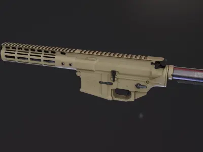 Noveske receiver with handguards Low-poly 3D model