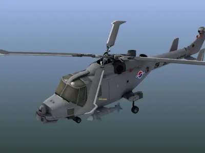 Wildcat Helicopter ROKN LD1 Low-poly 3D model