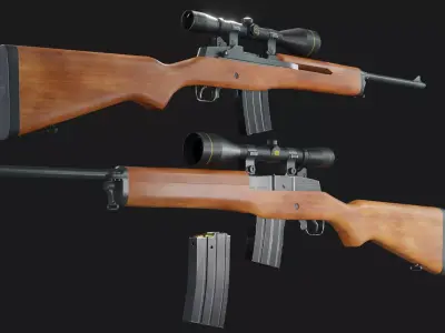 Ruger Mini-14 Ranch Rifle - Game Asset Free low-poly 3D model