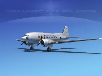 Douglas DC-3 Eastern Airlines 1 3D model